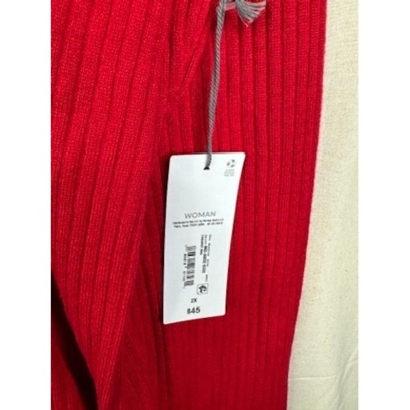 NWT Liz Claiborne Sweater Womens Red Cabaret Button Cuff Ribbed Pullover‎ Sz 2X - Picture 5 of 9
